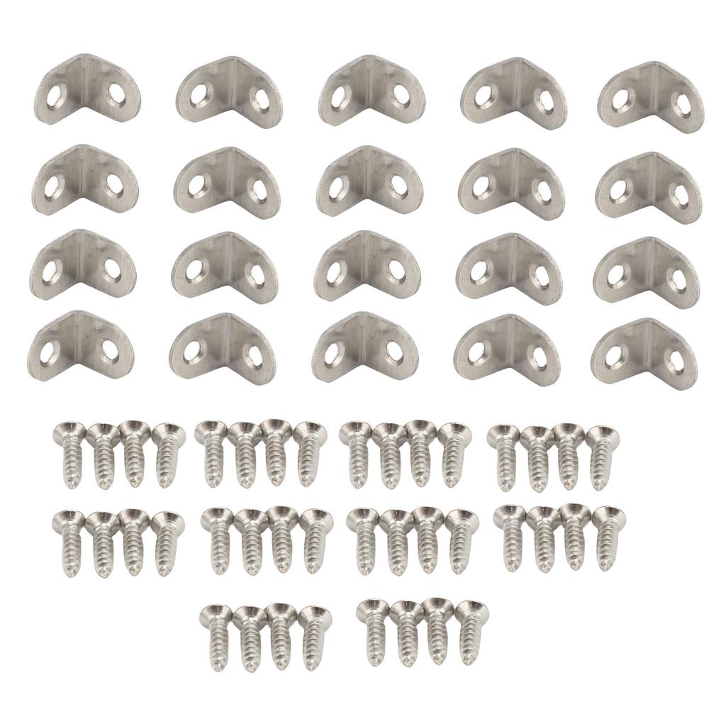 Furniture Corner Connectors Stainless Steel Heavy Duty Angle Brackets for Wood Furniture Cabinets Tables and Chairs