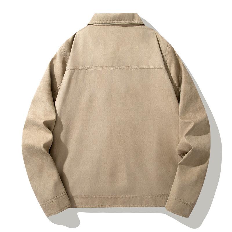 Замшевая мужская куртка весна осень зима корейская версия модная красивая имитация денима — фото 3