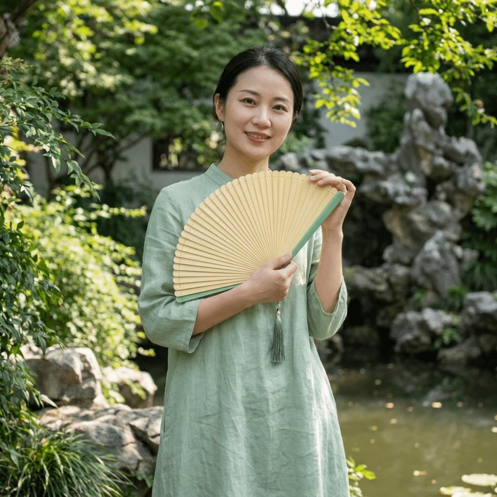 With Tassel Bamboo Folding Fan Ancient Style Handheld Fans Decor Fan Dance Fan Wedding Party Decor