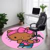 1 szt. Dywanik Hello Kitty, Okrągły, Antypoślizgowy, Wytrzymały, Duży Rozmiar, Dywanik Biurowy, Odpowiedni do Biura, Piękna Dekoracja