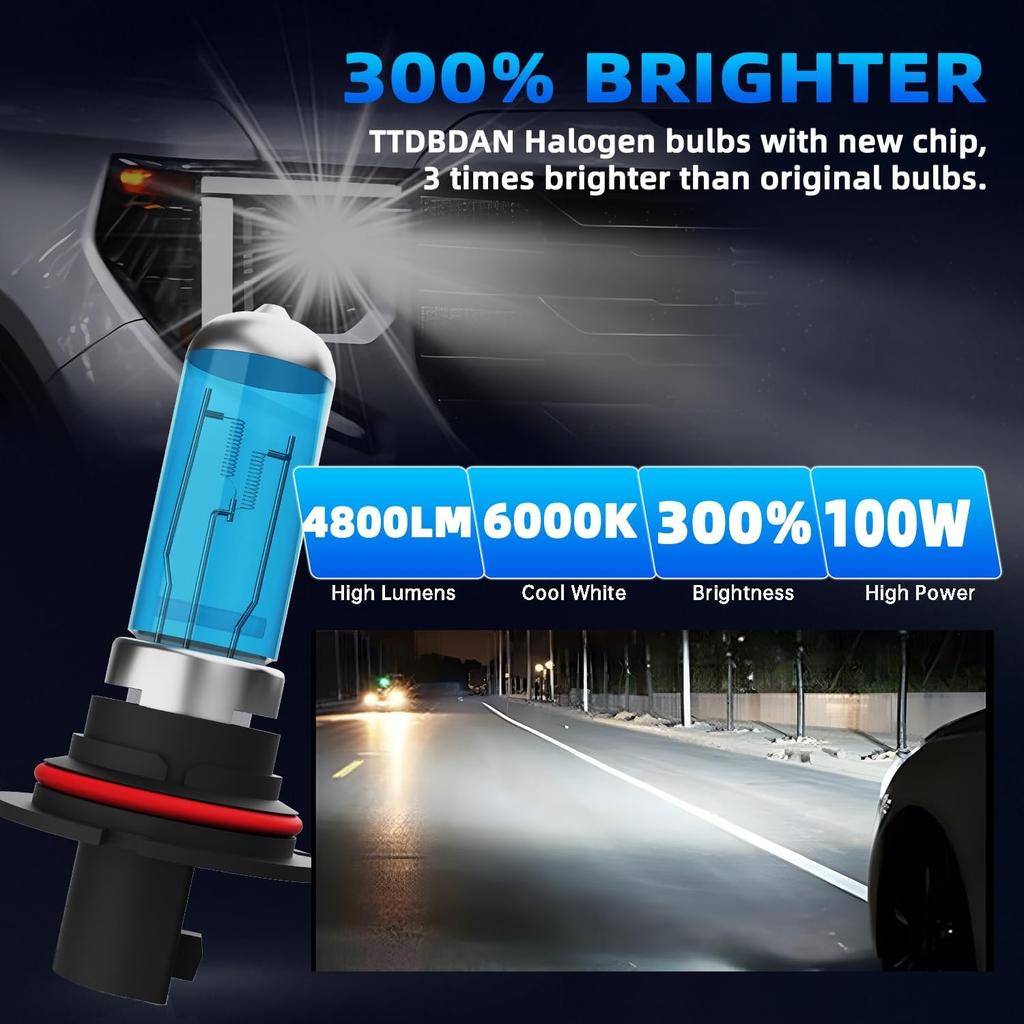 Halogen Headlights Fit For Dodge Dakota 1997-2004 Headlight Bulbs,9007/HB5 High/Low Beam + 880/881/H27 Fog Light Bright Light Combo,Plug And