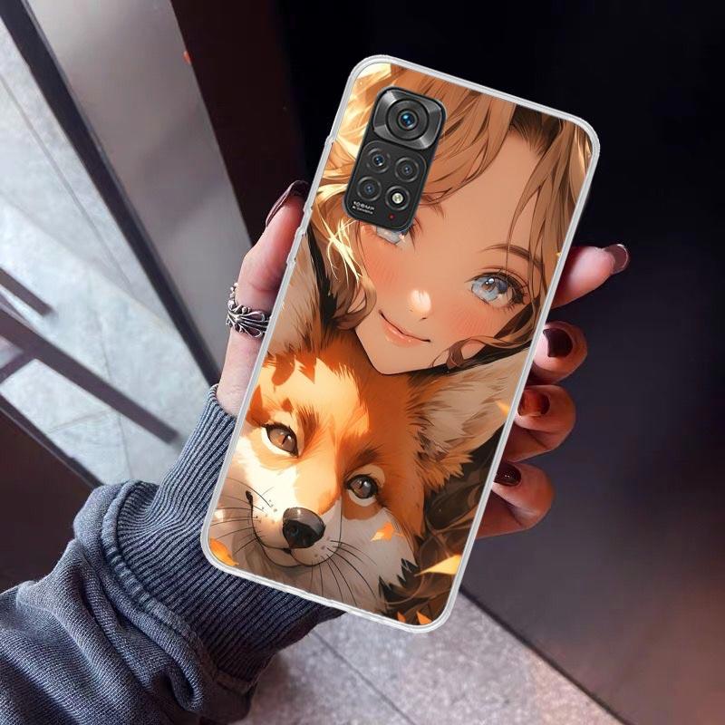 Cute Anime Ins Girls Animal Cat Phone Case For Xiaomi Redmi Note 10 11 12 13 14 15 Pro Plus 11S 12S 14S 11T 11E 10S Soft TPU Bac