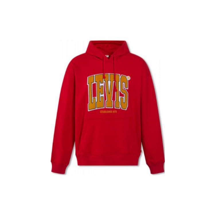 

Толстовка с капюшоном Levis Ss23 с логотипом и завязками на шнурке, мужская, красная 38821-0145 M