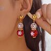 Christmas Themed Snowman Pearls Earrings Lightweight Jewelry Ear Accessories For Women Girls Winter Event