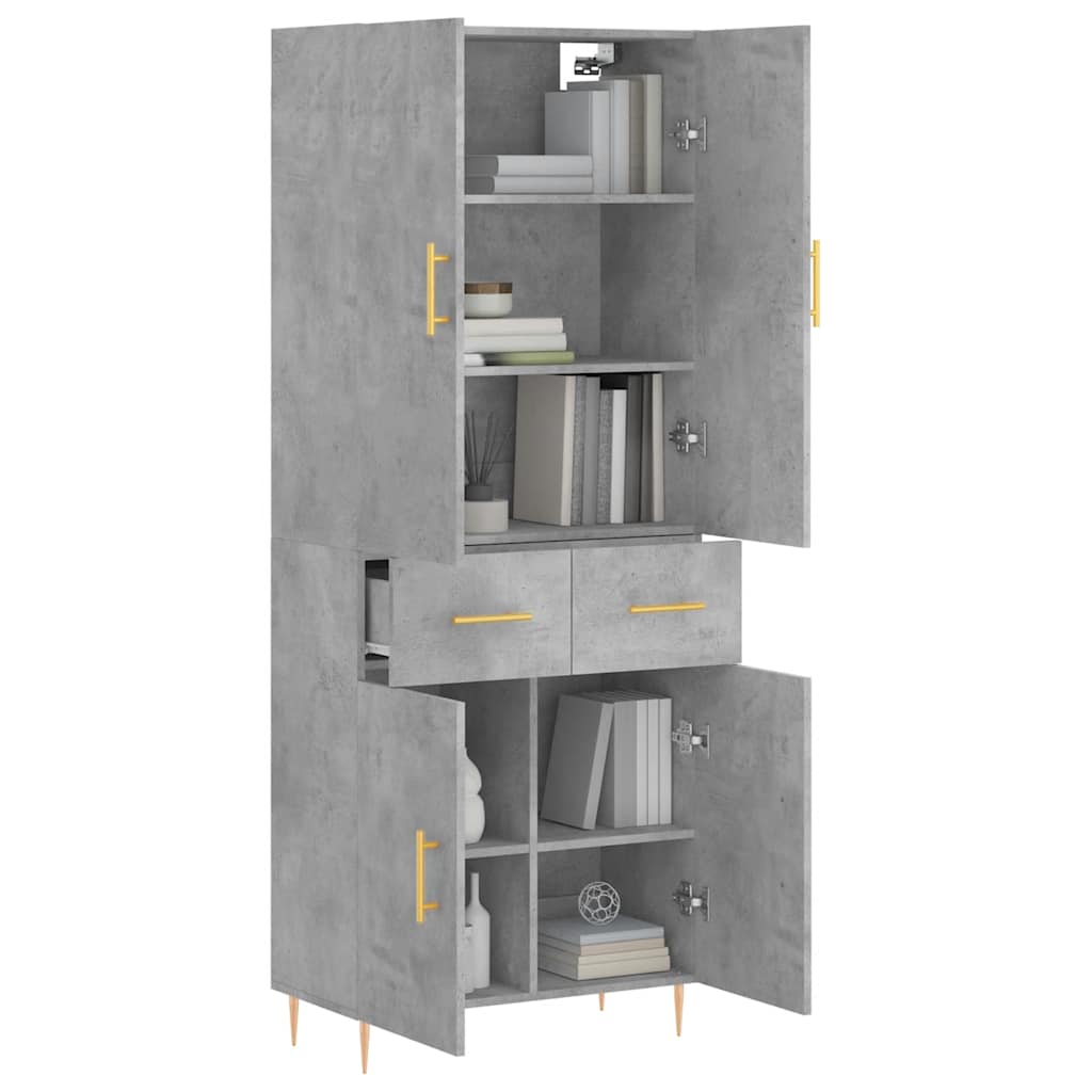 Highboard Concrete Grey 69.5 x 34 x 180 cm Particleboard