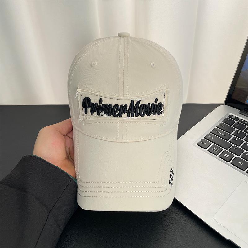 Embroidered Letter Baseball Cap Men's Four Seasons Deep Top Wide Brim Sunshade Cap Women's Face Small Casual Versatile Sun Hat