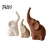 Artistic Desk Decorations for Office 3Pcs/Set Elephant Family Statues, Cute Parents Kid Ornament, Modern Good Collectibles Housewarming Luck