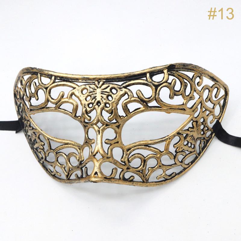 1PC Masquerade Mask Vintage Prince Mask Black Antique Copper Half Face Mask Plastic Halloween Costume Party Mask Women Men
