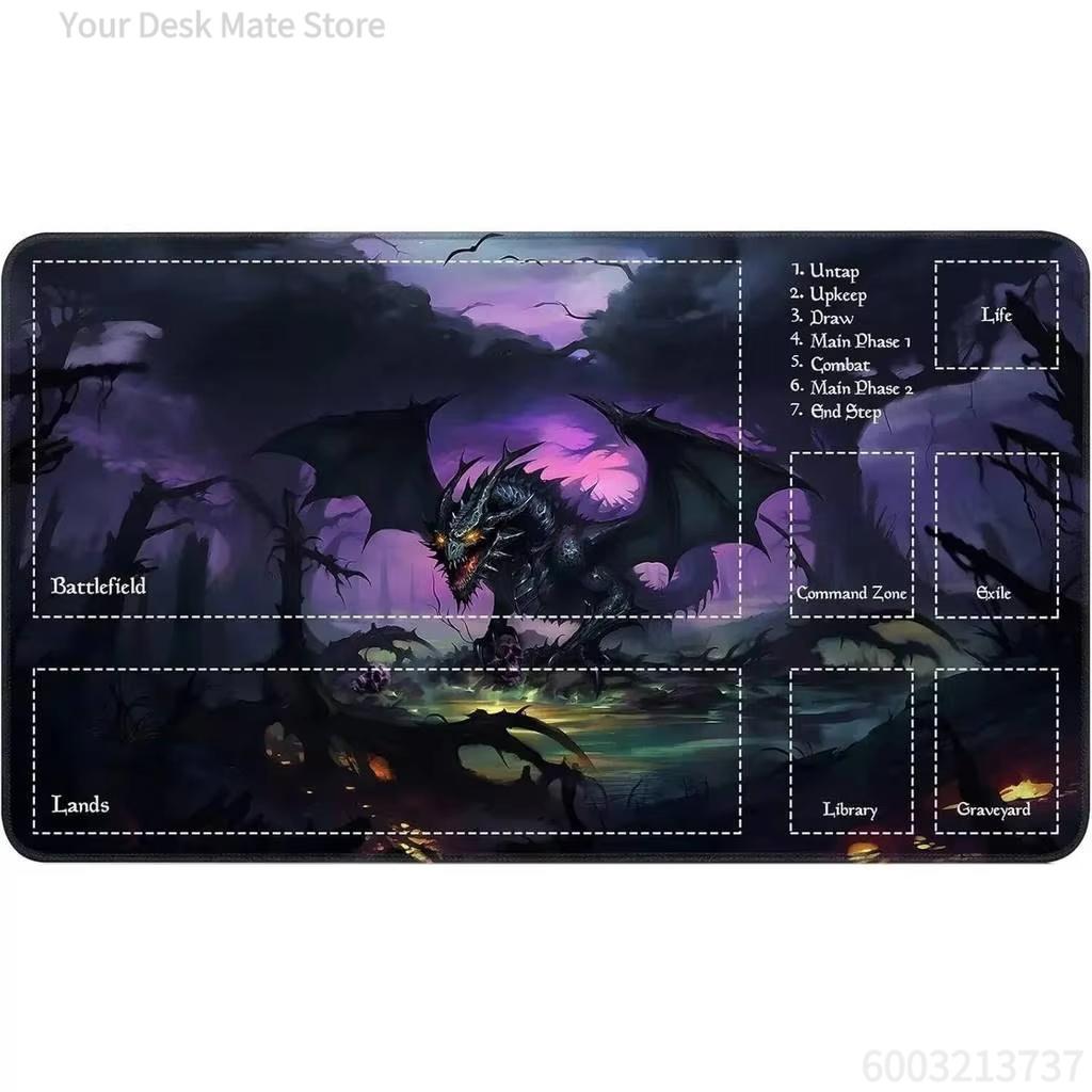 Mountain Starry Sky Mtg Playmat Zoned Card Game Play Mat Non Slip Rubber Trading Card Game Desk Pad