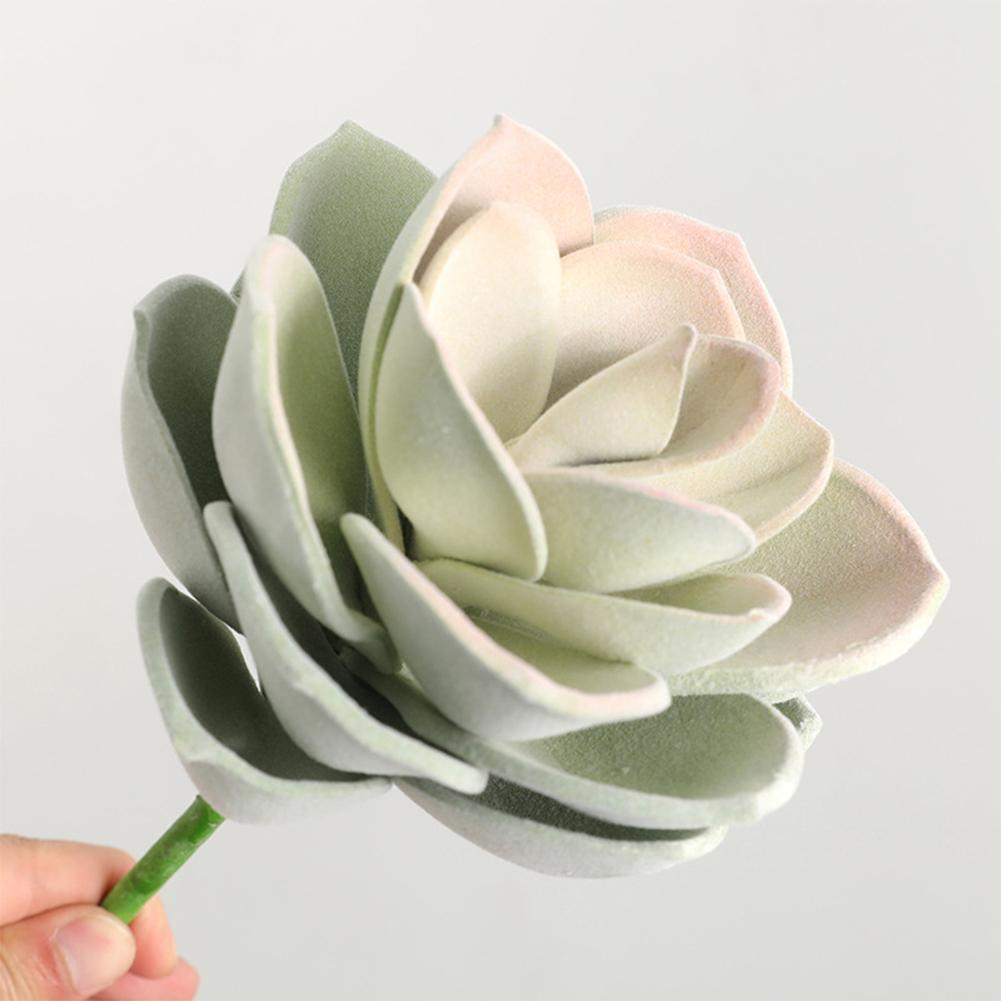 6.3in Plastic Artificial Succulent Plant Green Pink Faux Succulent Plant Small Bonsai Home Office Desktop Decoration