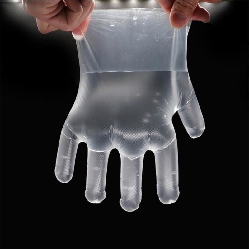 100pcs/Lot Disposable Gloves One-off Plastic Gloves Restaurant BBQ Transparent Eco-friendly PE Gloves Kitchen Garden accessories