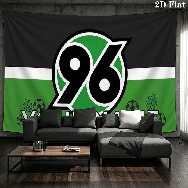 Individueller Name, Hannover 96 Wandteppich, ästhetische bedruckte Stoffdecke, geeignet für Schlafzimmer, Wohnzimmer und Heimdekoration. 100cm x 150cm black