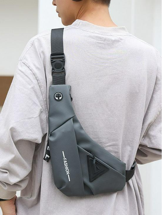 Men's Cross-Body Chest Bag: New Style, Water-Repellent, Travel-Ready, Multifunctional, Single-Shoulder Backpack.