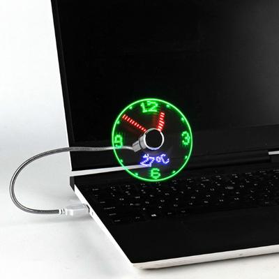LED Hodiny Ventilátor Zobrazení Času Teploty Mini Chladicí Blikající Ventilátor Napájený USB Flexibilní Husí Krk LED Hodiny pro Laptop PC Notebook