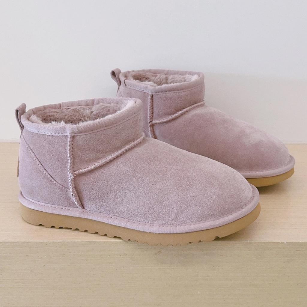 Classic Winter Women Ultra Mini Snow Boots Genuine Cowhide Leather Fur Slippers 2027 New Design Men Short Boot Flat Cotton Shoes