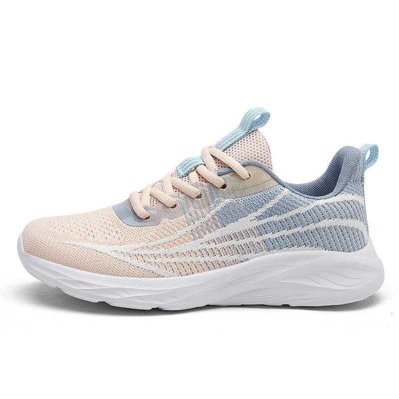 2025 spring new women's shoes flying woven sports shoes breathable mesh casual shoes fashionable multi-color lightweight student shoes