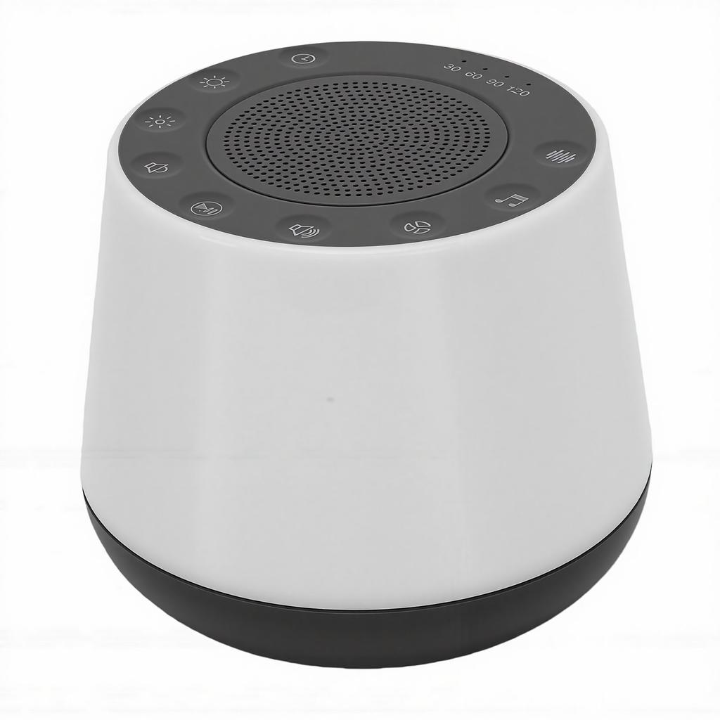 White Noise Machine Color Night Light BT 5.1 Speaker Sound Machine for Travel Home Use 3.5mm Headphone Jack Adjustable