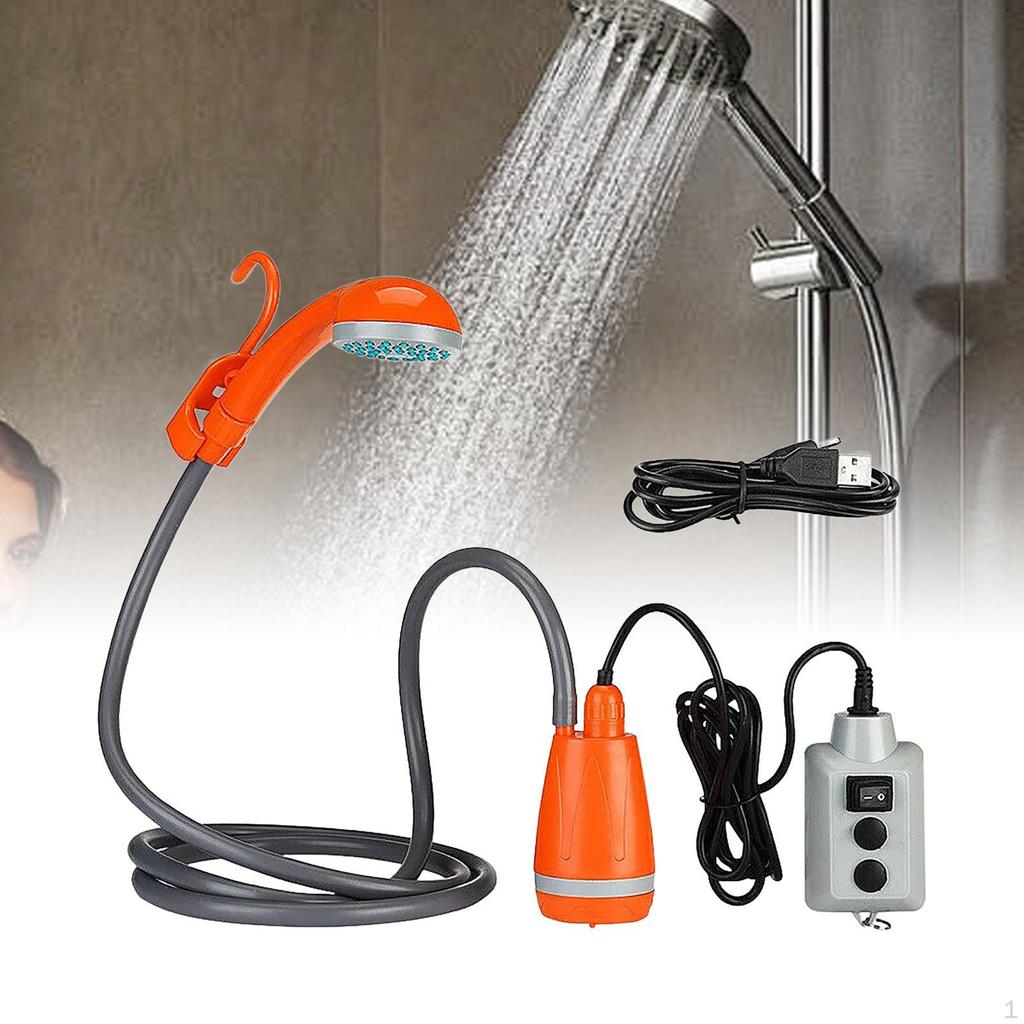 Pompe De Douche Portable Rechargeable - 6000 MAh, 4 Modes, Imperméable, Pour Camping, Randonnée, Plage