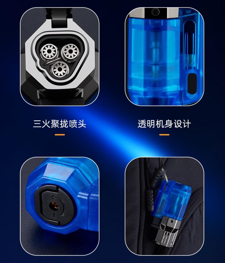 New Three Hole Straight Forward Windproof Lighter Outdoor Portable Cigarette Lighter Men's Cigarette Accessories Gift