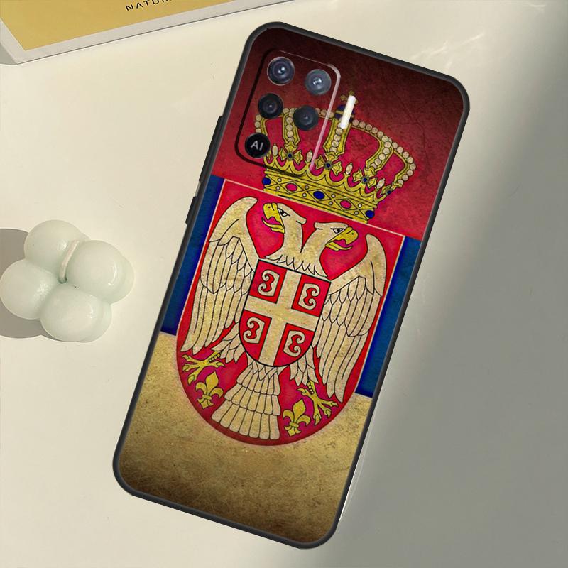 Cool pouzdro s vlajkou Srbska pro OPPO A53 A53S 2020 A5 A9 A31 A52 A72 A94 A74 A54 A83 A91 A93 A16 A15 Zadní Coque