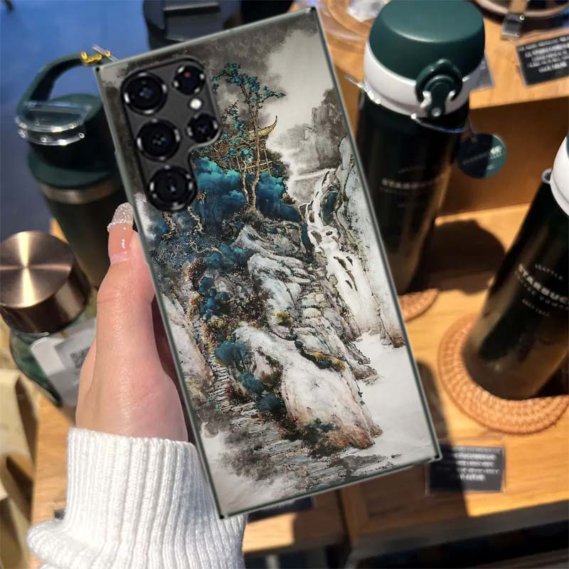 Chinese Style Ink Painting Art Cases Phone Case for Samsung Galaxy S26 Ultra S25 Edge S24 S23 FE S21 Plus S20 S22 S10 Cover TPU
