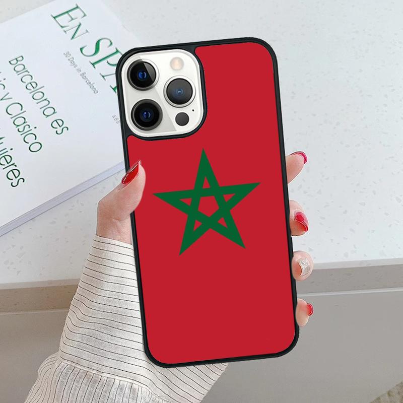 Marokko Flagge Wappen Handyhülle cover Für iPhone 17 Air 15 16 16e 14 13 12 11 Pro Max Hülle Für Apple PLUS fundas