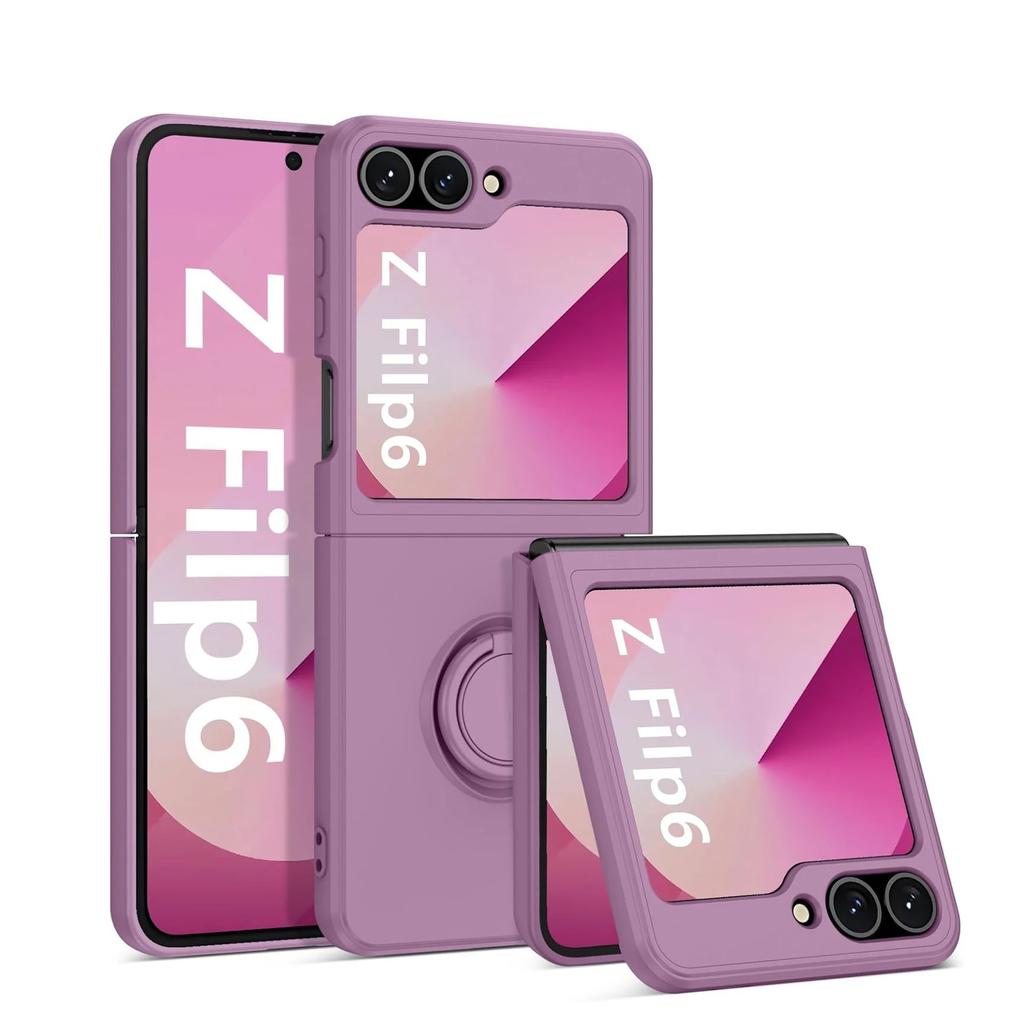 For Samsung Z Flip 7 Case Ring Holder Magnetic Liquid Silicone Cases for Samsung Galaxy Z Flip 3 5 6 ZFlip 4 ZFlip5 Soft Cover