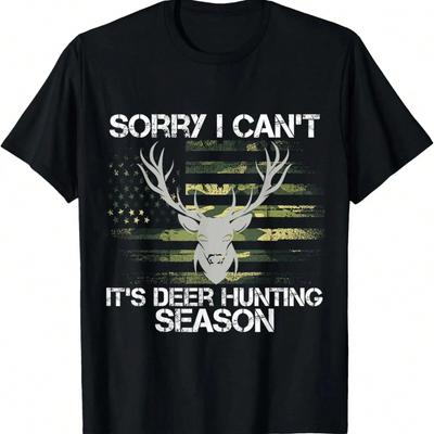 It's Deer Hunting Season USA Flag Funny Deer Hunter Dad T-Shirt