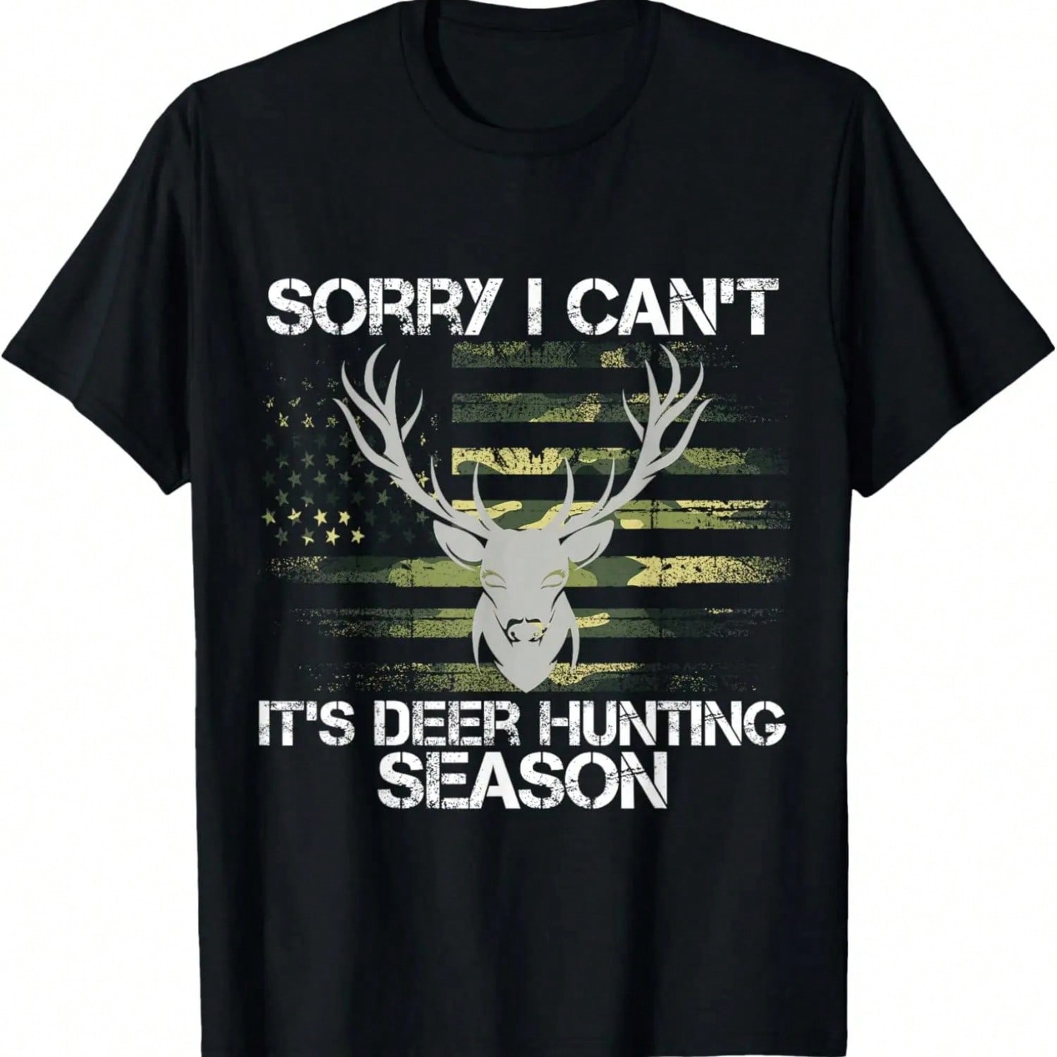 It s Deer Hunting Season USA Flag Funny Deer Hunter Dad T-Shirt S