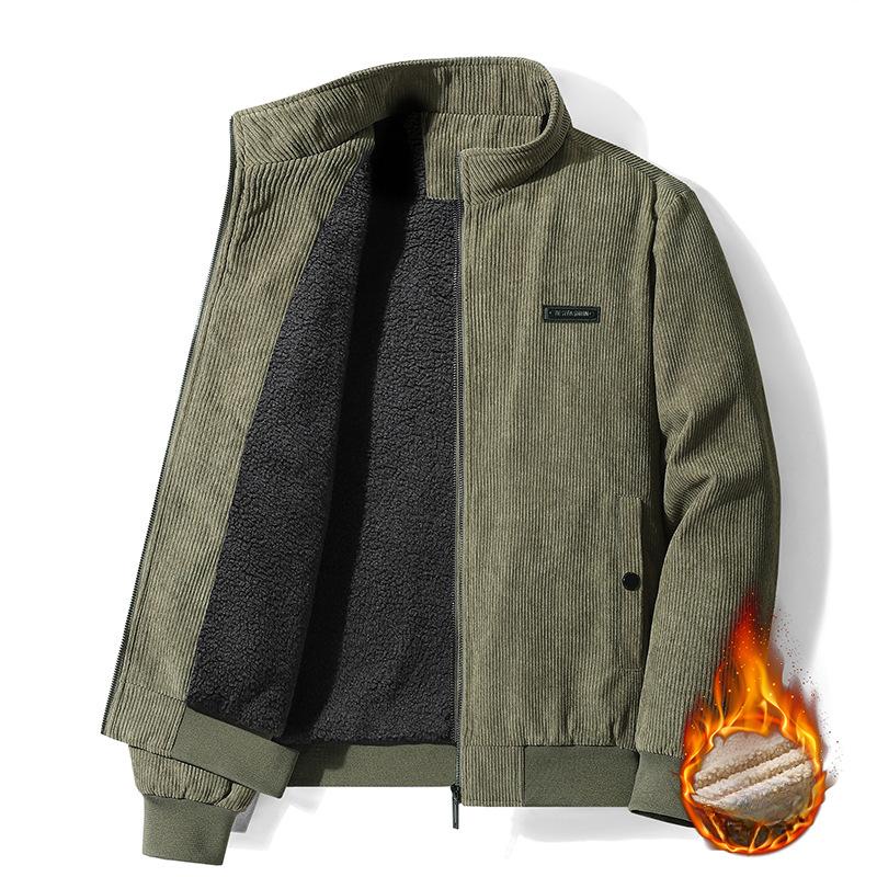 

Зимняя новая вельветовая куртка мужская утепленная модная с воротником-стойкой кашемировая повседневная мужская куртка зимняя одежда. 5XL