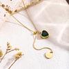 A Love Stainless Steel Necklace, Women'S Y-Shaped Pendant Necklace, Clavicle Chain Can Be Adjusted, Suitable for Daily, Party Wear