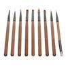 9pcs Nail Art Brushes Set UV Gel Brush Gel Tips Builder Nail Design Painting Tools for Home Salon Use Translucent Coffee
