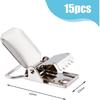 SUPERFINDINGS 15Pcs Iron Heavy Duty Rug Hanging Clips Platinum Metal Clip for Hanging Rugs 1.65x0.9inch Wall Clips Rug Grippers Heavy Duty Clips for