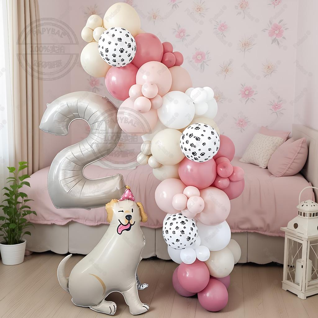 78pcs New Standing 3D Cartoon Dogs Claw Bulldog Shepherd Poodle Puppy Pet Theme Birthday Party Decoration Forest Animals Balloon