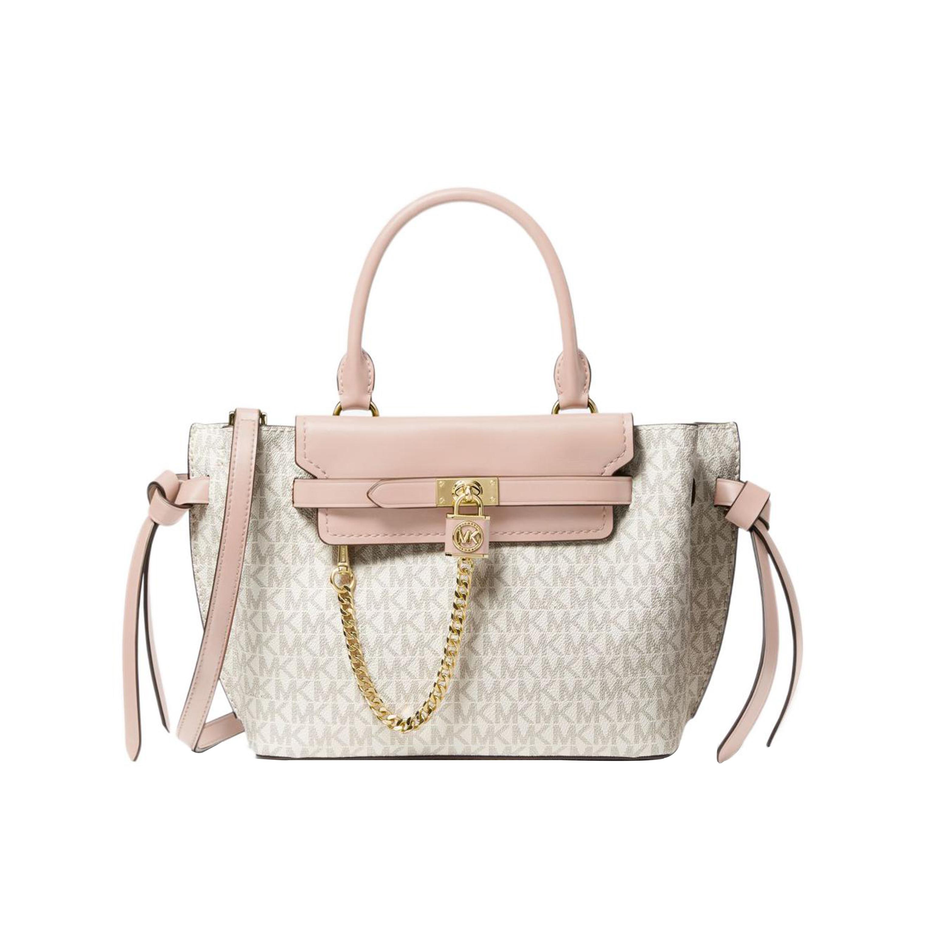 

Новая женская маленькая сумка через плечо из искусственной кожи MICHAEL KORS Hamilton Legacy, сумка кроссбоди, сумочка, ванильно-белая и розовая 30F1G9HS5B-173 32.0*10.9*19.1CM