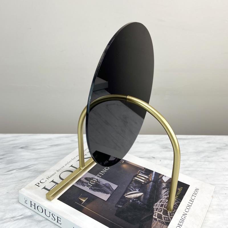 Simple Modern Light Luxury Metal Arch Geometric Soft Decoration Model Room Study Room Sales Office Cabinet Decoration Ornaments