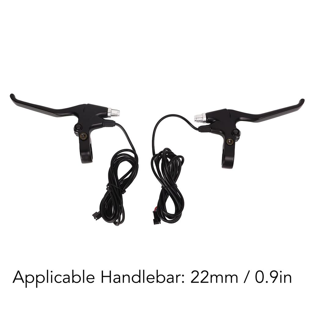 Ongwan Electric Bicycle Brake Lever Set (Left and Right), Aluminum, Waterproof, Brake Handle Grips, 22mm Handlebar, Black