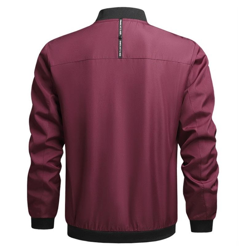 Spring and Autumn Casual Jacket Men's Casual Solid Color Jacket Lightweight Breathable Large Size Baseball Uniform Jacket