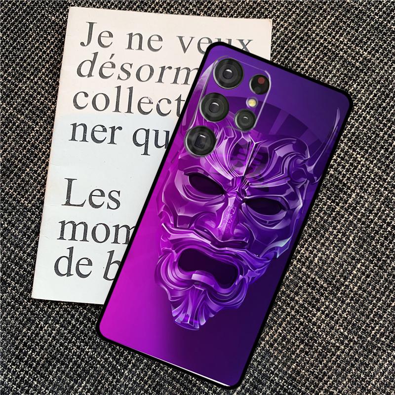 Japanese Oni Hannya Demon Mask Case For Samsung Galaxy S24 S25 Ultra S20 S21 S22 S23 Ultra S9 S10 Plus S25 FE Back Cover