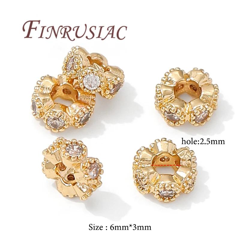 18K Gold Plated Metal Bead Separators For Bracelets,Weave Pattern Beads,Spacer Beads For Jewelry Making DIY Accessories
