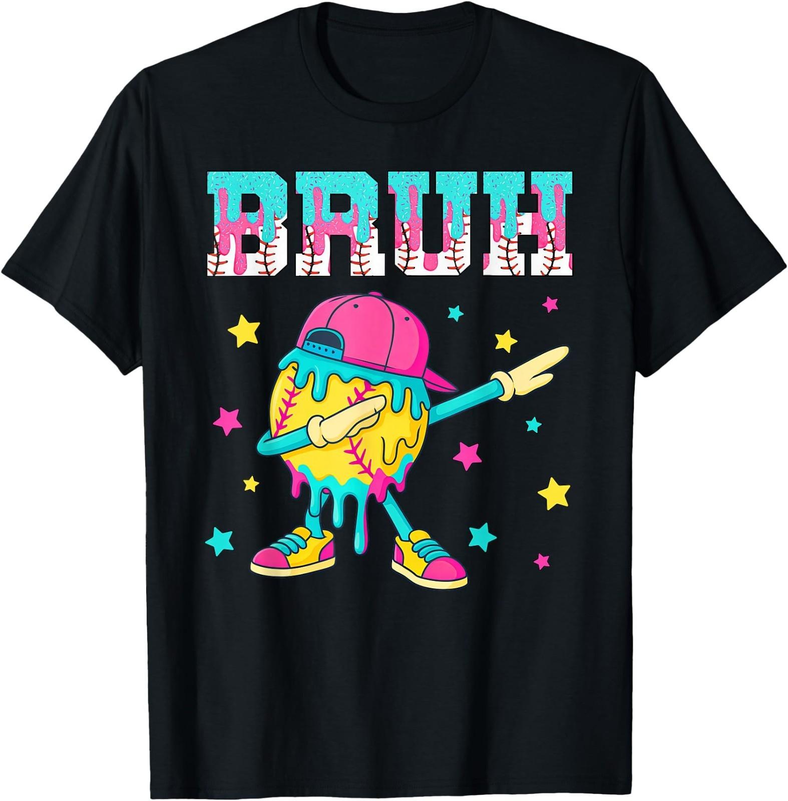 

Baseball Drip Ice Cream Bruh Lifestyle 101 Appare Kid Adult T-Shirt 5XL різнокольоровий