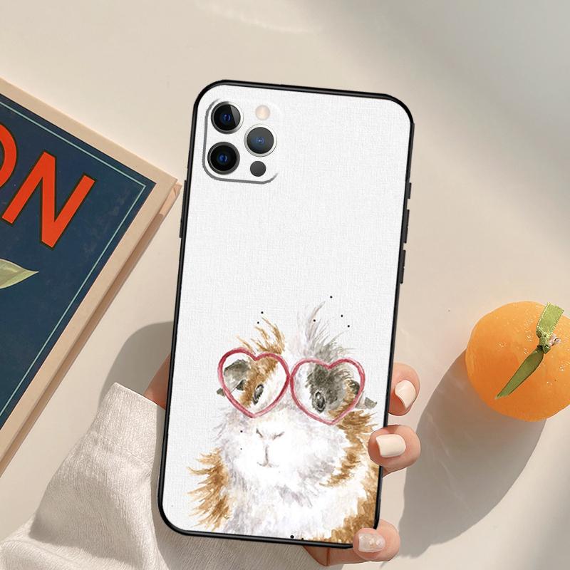 Animal Guinea Pig Funda Case For iPhone 16 15 14 Pro Max 11 12 13 Pro Max Mini XR 16 15 Plus 16e Phone Cover