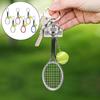 6Pcs Mini Keychain Pendant Simulation Tennis And Racket Model Bag Hanging Decoration