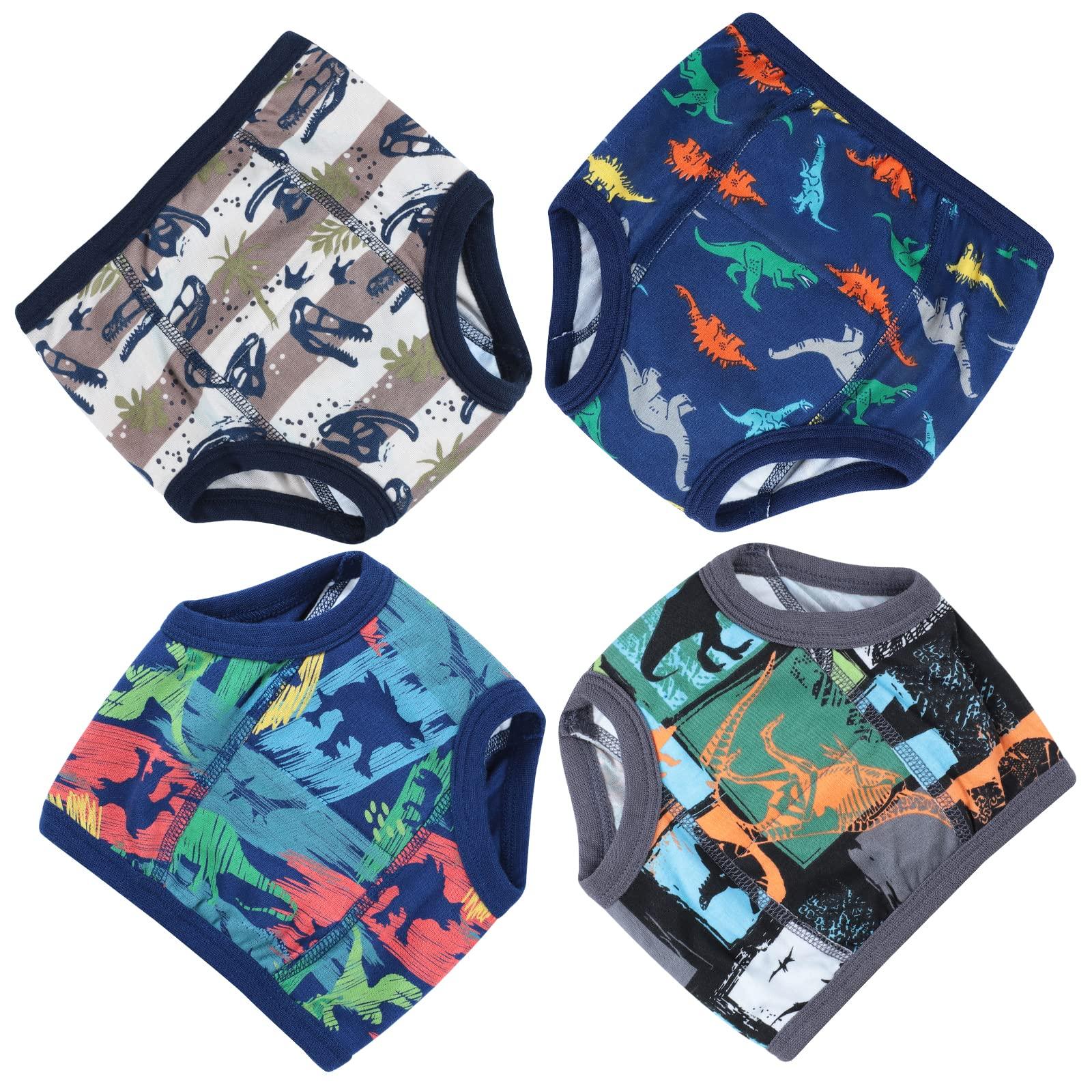 

MooMoo Baby Хлопковые тренировочные трусики высокой впитываемости для приучения к горшку для малышей с непромокаемым слоем из натурального хлопка для мальчиков, 4 штуки в упаковке,