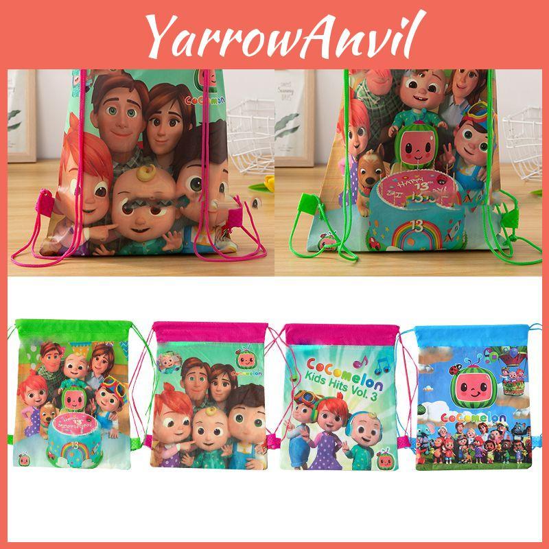 Lightweight Cocomelon Drawstring Bag Backpack Ideal For Boys And Girls Travel Needs