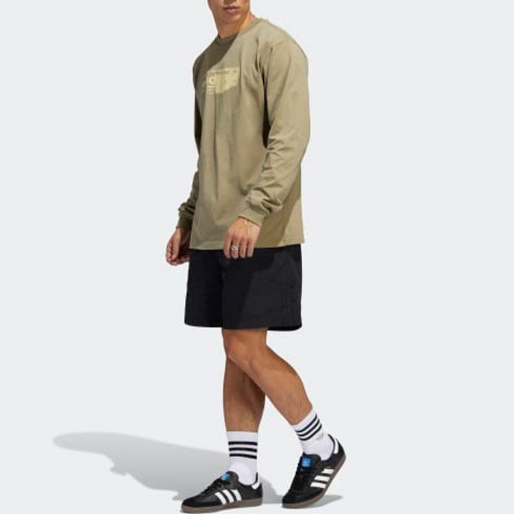 Adidas Solid Color Loose Casual Shorts Unisex Bottoms Black HA1290