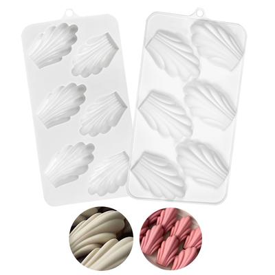 6 Holes Chocolate Mousse Mould DIY Shell Cake Silicone Mold French Dessert Cake Decorating Tools Bakeware ADM