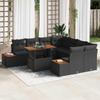 Garden Sofa Set with Storage 9 Pcs Black Poly Rattan