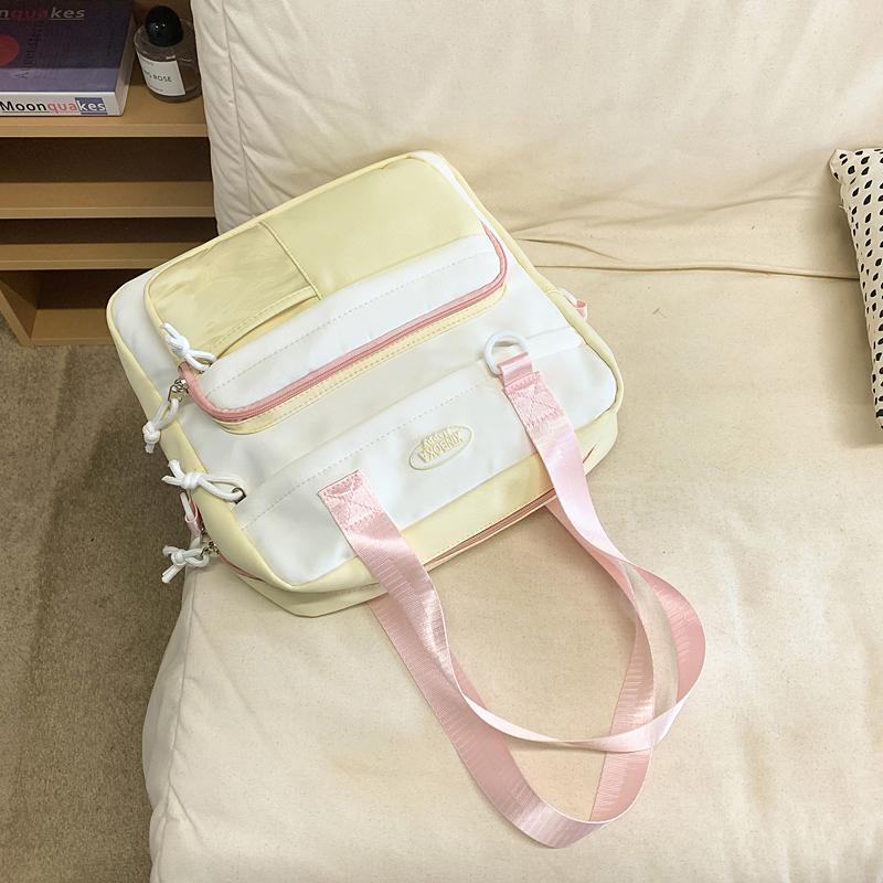 Damska Torba na Ramię Color Block Styl College Studencka Torba Crossbody Torba na Książki do Klasy