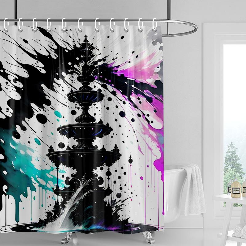 Colorful Chandelier Shower Curtain-Vibrant Multicolor Bulb, Gourmet Waterproof, Artistic Bathroom Decor 180x180cm